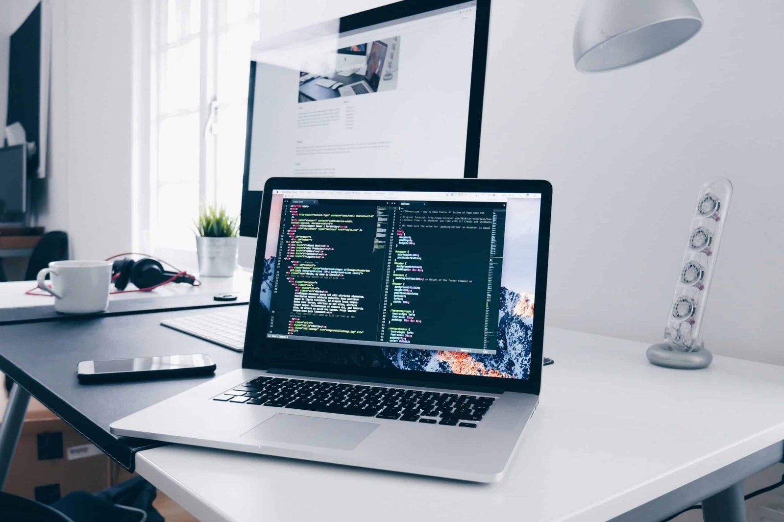Laptop with an open coding app