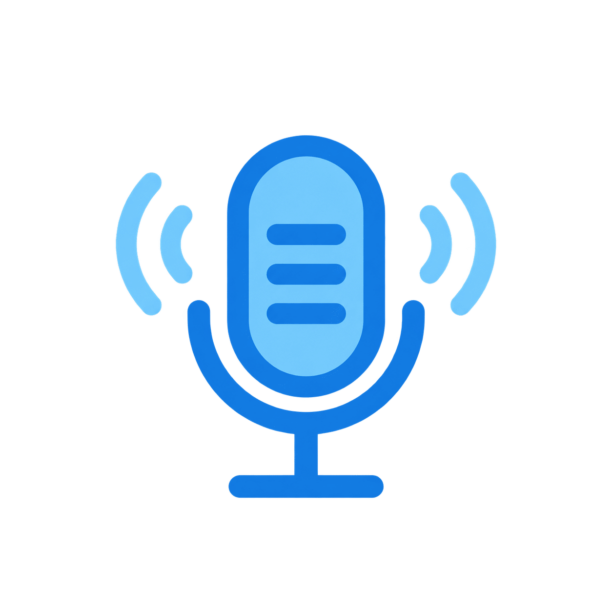 Microphone with sound waves representing the GoHighLevel AI voice assistant.