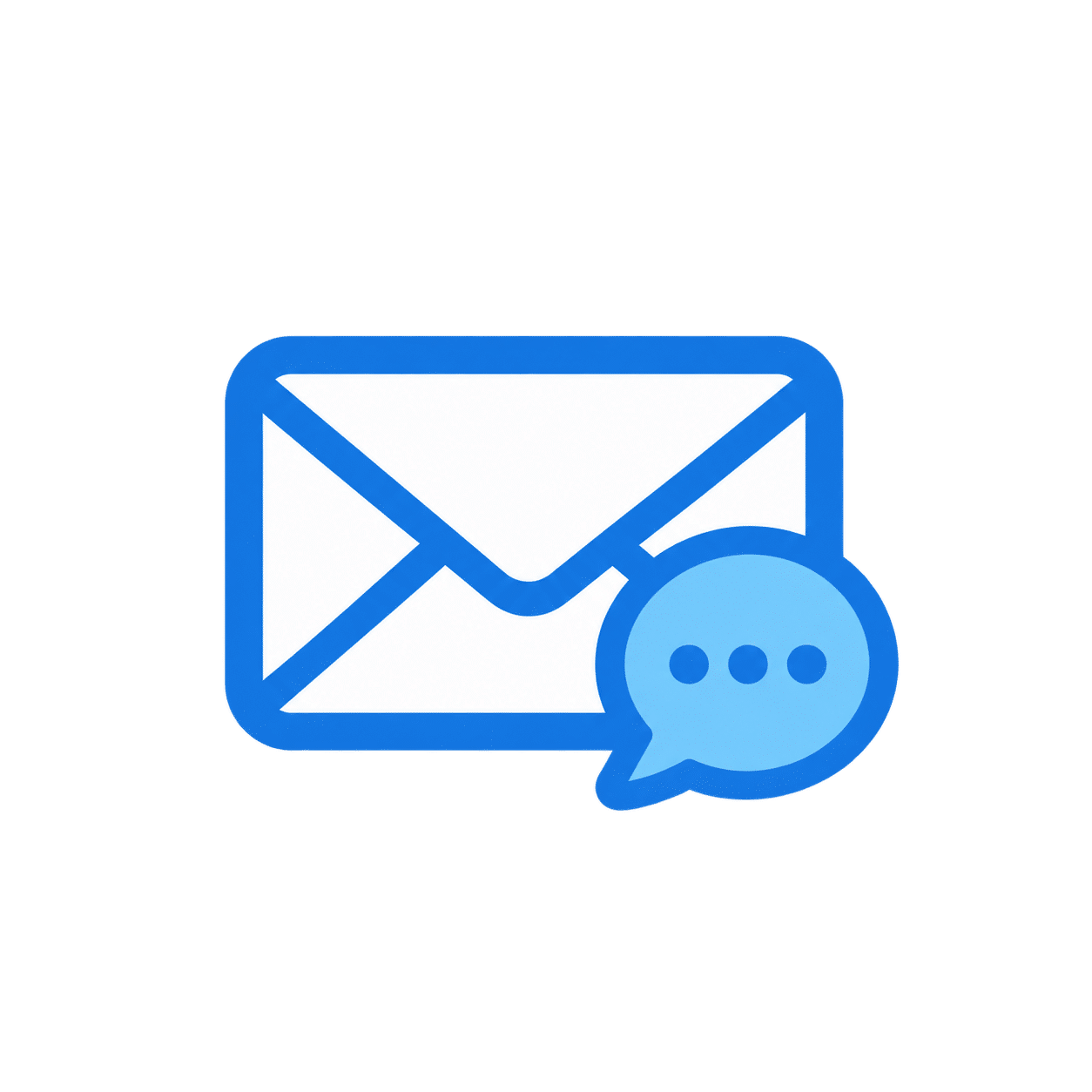 Email envelope and chat bubble representing automated email and SMS marketing.